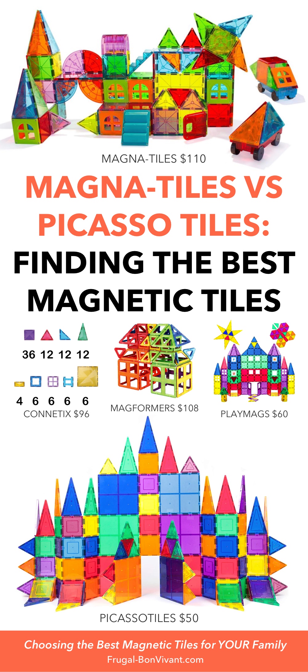 Magna-Tiles PicassoTiles Playmags Magnet Tiles Compatible Magna 86 piece Lot 