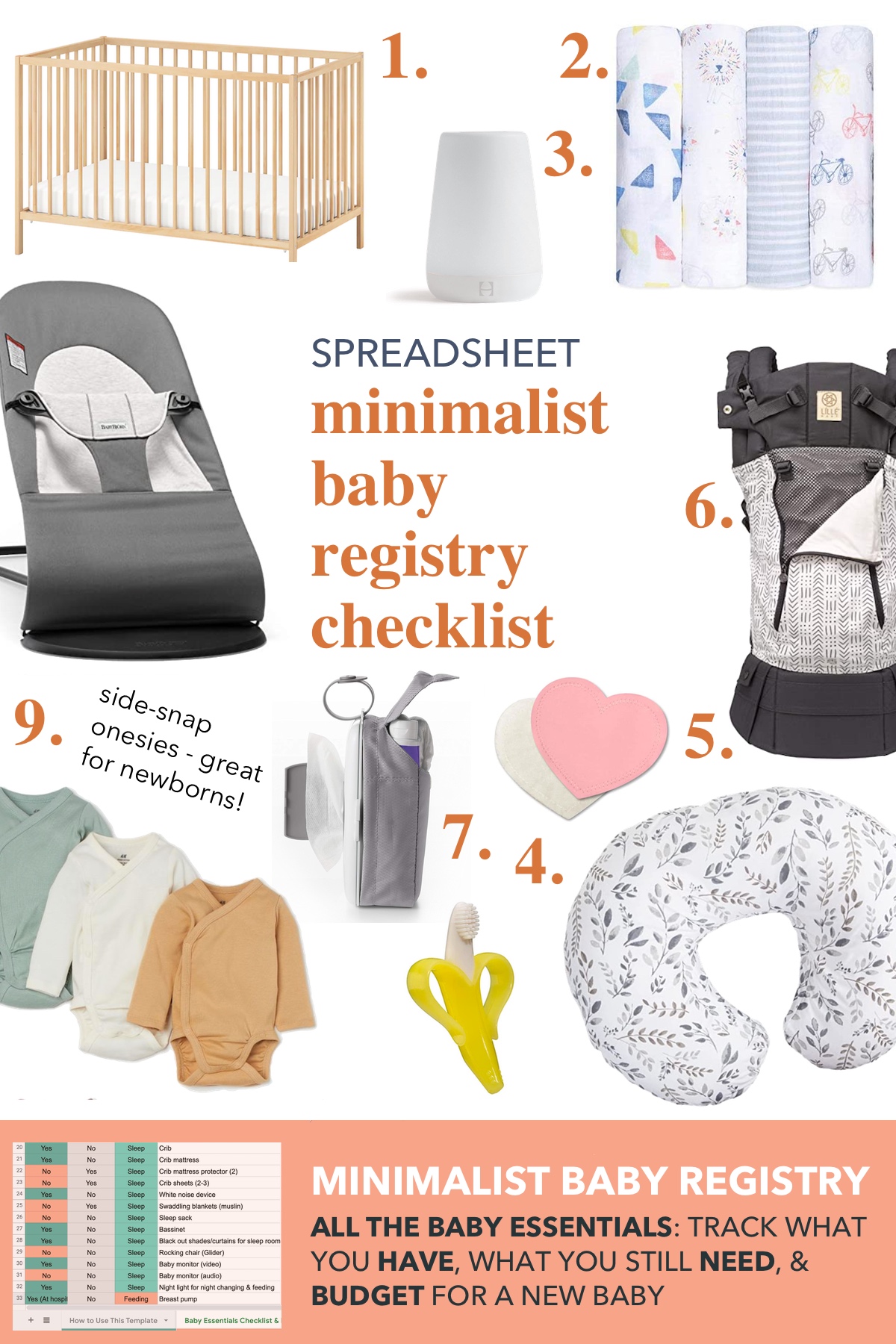 Minimalist Baby Registry Checklist & Spreadsheet: 2024 Essentials